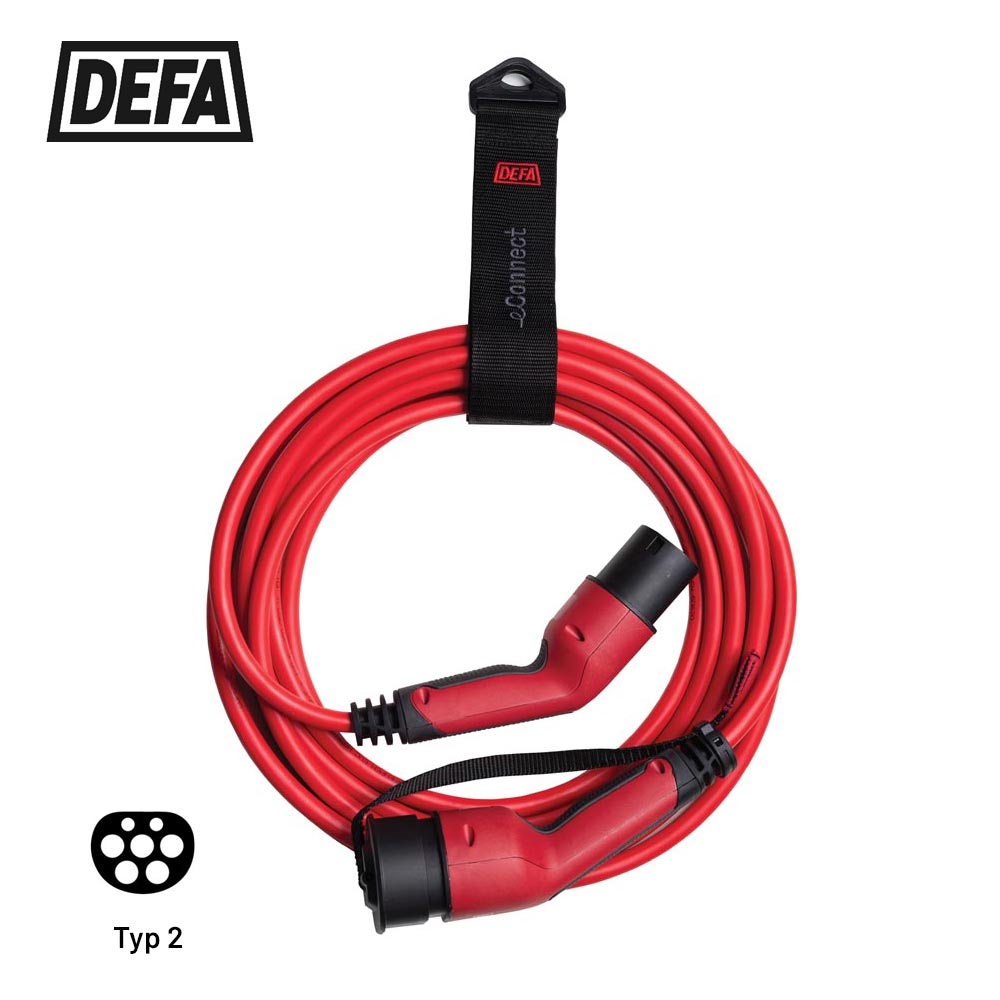 DEFA eConnect laddkabel Typ 2, 1-fas 20 A, 4,6 kW